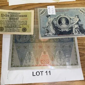3-assorted European banknotes