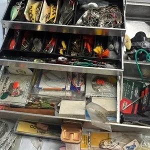 Vintage Tacklebox full of lures tackle line reel e