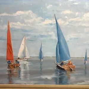 Original Oil Painting Sail Boat 27 x 21 inches