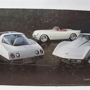 Vintage Corvette Dealer Sign Cardboad 32 inches