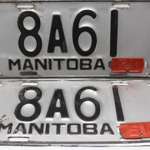 Original 1951 Manitoba License Plate Pair