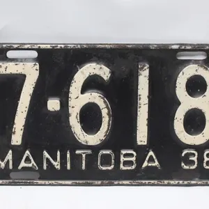 Original 1938 Manitoba License Plate