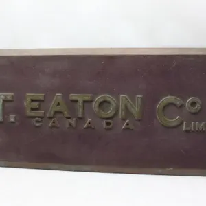 Heavy Brass T Eaton Co 34 x 14 inches Sign