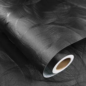 SEALED $43 (60cm x 5m) Decotalk Black Wallpaper...