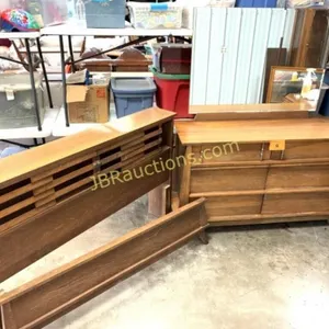 MCM DRESSER AND BOOKCASE HEADBOARD