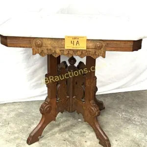 EASTLAKE MARBLE TOP LAMP / PARLOR TABLE