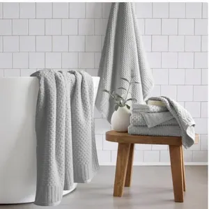 WelHome Gray Textured Towels 4-Piece Set