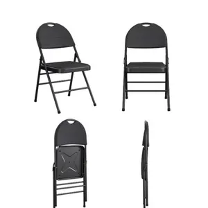 Cosco 4-Pack Black Metal Folding Chairs