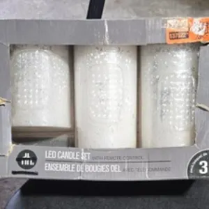 Hometrends LED Pillar Candle Set with Remote Contl