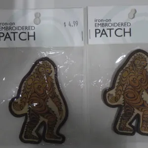 Lot of 2 Native Elements Sasquatch Iron-on Embroidered Patches