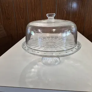 Glass 11" Cake Stand with Cover
