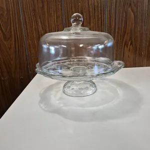 Glass 10" Cake Stand with Cover