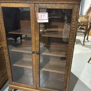 Glass door cabinet shelf, 37 x 13 x 59”