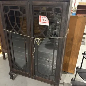 Glass door cabinet, 36 x 15 x 66”