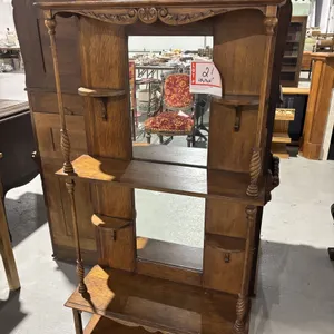 Bookshelf with mirror, 25 x 9 x 61”