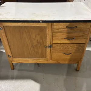 Kitchen cabinet with metal top, 42 x 25 x 32”