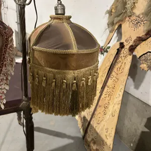Floor lamp with fringe curtain