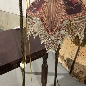Floor lamp with fringe curtain