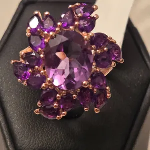 Purple Cocktail Ring, Size 6