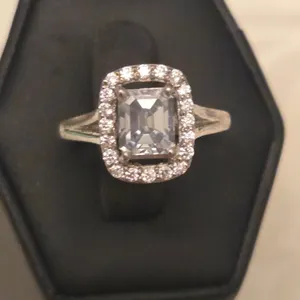 Sterling Silver Clear Stone Ring