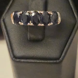 Sterling Silver Dark Blue Stone Ring