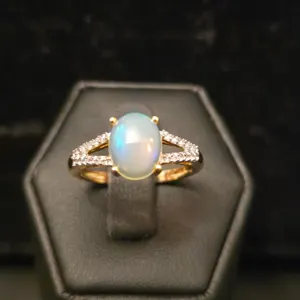 Opalite and Clear Stone Ring