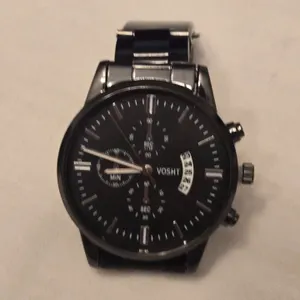 VOSHT Black Stainless Steel Wristwatch