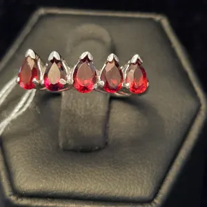 Red Stone Band Ring