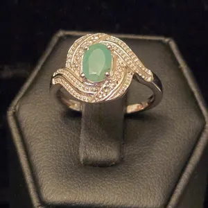 Sterling Silver Green Stone Ring
