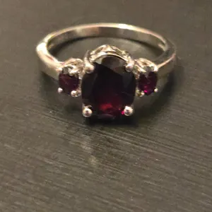 Sterling Silver Red Stone Ring