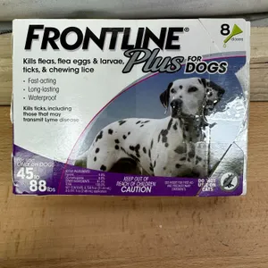 Frontline Plus Flea and Tick Dog Treatment 45-88 lb, 7+1 Doses - New/Open Box