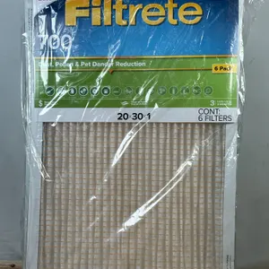 Filtrete: 20x30x1 HVAC Furnace Air Filter, MPR 700 MERV 8, Dust, Pollen, and Pet Dander Reduction, 6 Pack- New