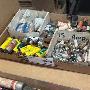Tray of Assorted Fuses: Fusetron, Cooper, and Fuji Industrial
