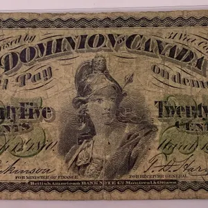 Canada 1900 25¢ Dominion of Canada Shinplaster Note – January 2, 1900 Issue