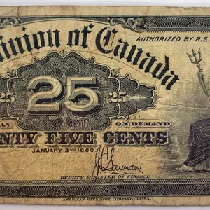 Canada 1900 25¢ Dominion of Canada Shinplaster Note – January 2, 1900 Issue