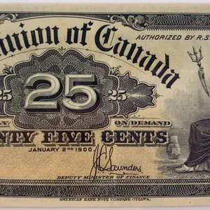 Canada 1900 25¢ Dominion of Canada Shinplaster – January 2, 1900 Issue