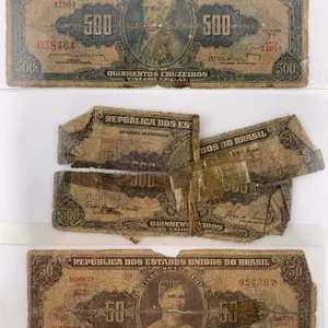 Brazil Cruzeiros Banknote Lot (3) – 500 & 50 Cruzeiros