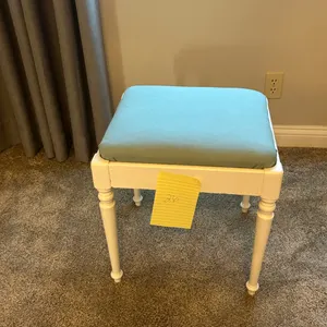 White stool 1' 7" by 1'3"
