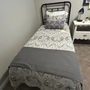Twin Bed with Bedding