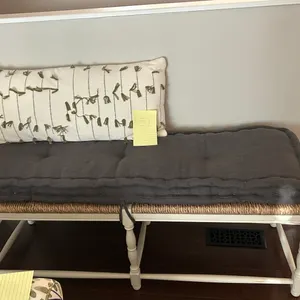 Wicker Sitting Bench 4'6 x 1'7" with pillows