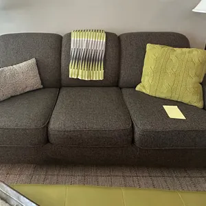 Couch 6'7" x 2'9" with pillows and blanket