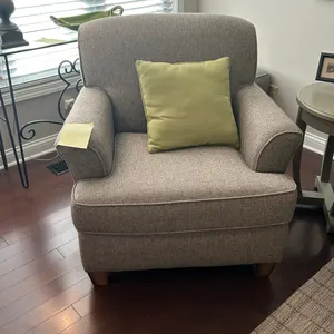 Grey Chair 2'8" x 3' with ottoman