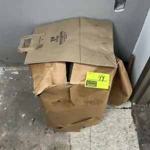 Duro Dubl Life 1/6 bbl brown kraft paper shopping bags. Features integrated paper handles and 100% recycled paper construction. Note: Outer protective