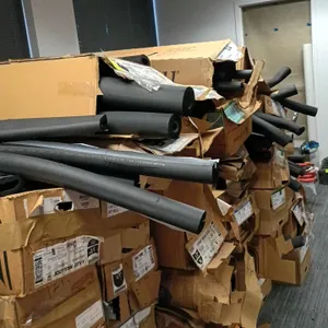 Quantity of assorted elastomeric foam pipe insulation. Includes various brands such as Armacell AP Armaflex, K-Flex Insul-Lock, and Aerocel. Assorted 