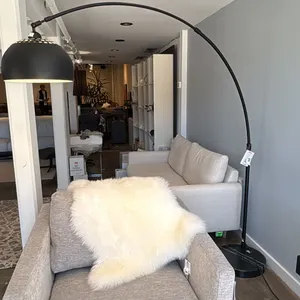 EQ3 ADJUSTABLE FLOOR LAMP WITH GRANITE WEIGHTED BASE. EXTENDS UP TO 6'