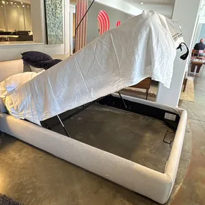 EQ3 CELLO QUEEN STORAGE BED WITH GAS LIFT. MATTRESS NOT INCLUDED. RETAIL $3600.