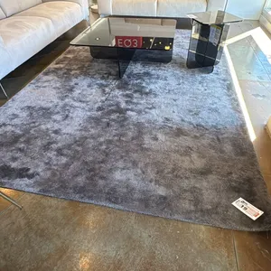 NATUZZI SOPHIA B  GREY AREA RUG. 90% TENCEL RETAIL $3900. 3M X 2M