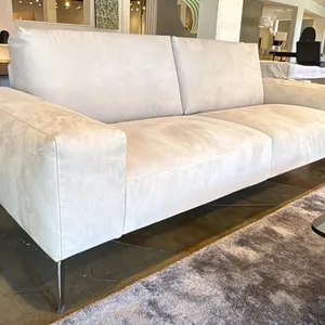 ARIANO SOFA. BELLINI ITALIAN HOME. NOVA BUCK COVER IN 05 GREY, PLUSH CUSHIONS. RETAIL $6300