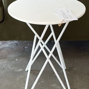 CALLIGARIS STELLAR SIDE TABLE16" DIAMETER. WHITE CORIAN TYPE TOP. RETAIL $950