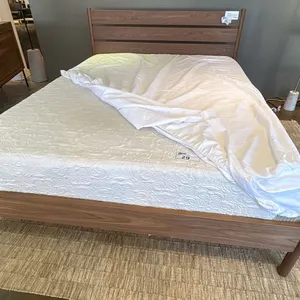 EQ3 QUEEN BED FRAME MADE IN CANADA. MODEL MONARCH WITH SLATS. WALNUT. RETAIL $1900